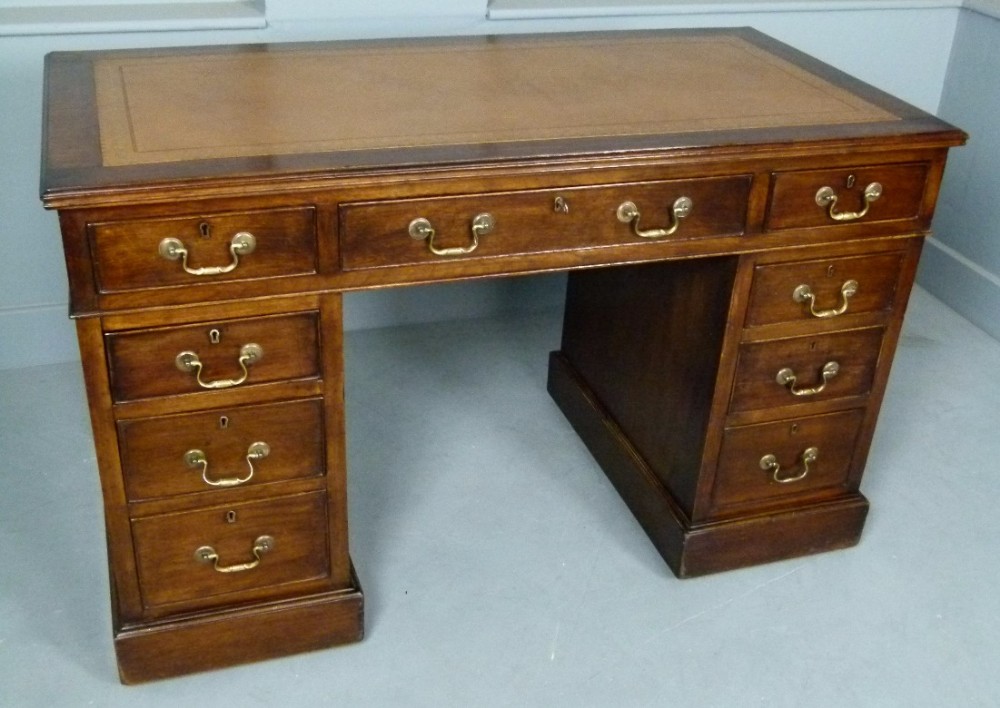 Victorian Mahogany Pedestal Desk