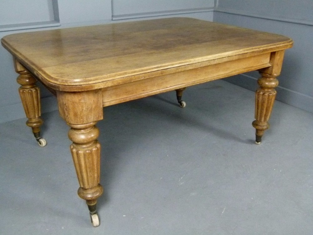 Victorian Pale Oak Dining Table- Seats 6