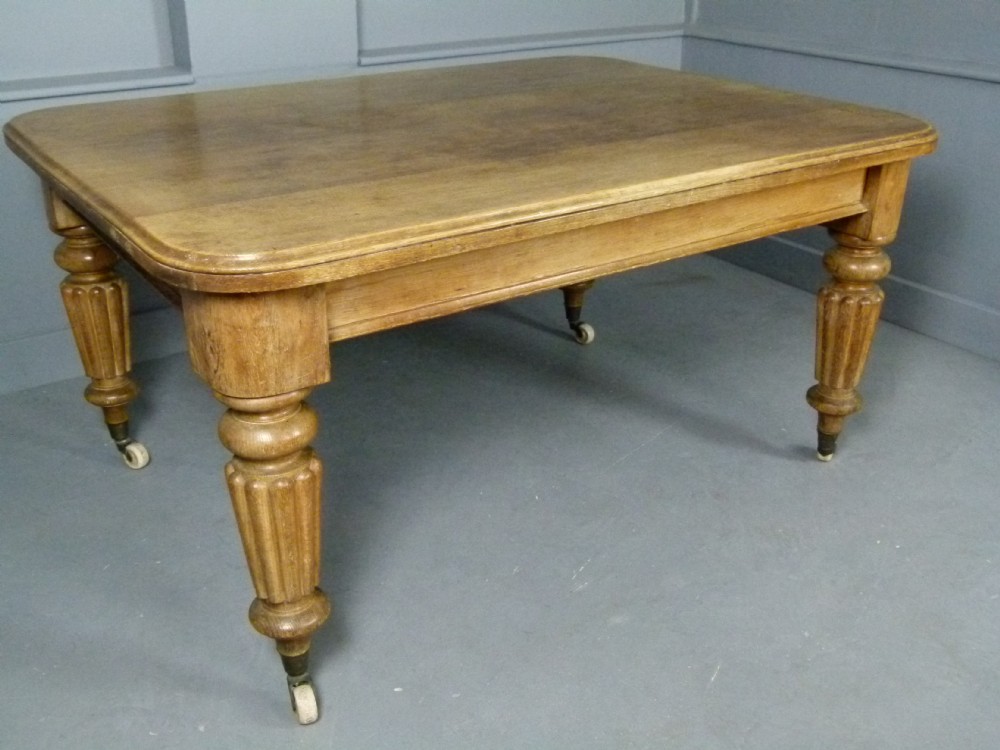 Victorian Pale Oak Dining Table- Seats 6 View X