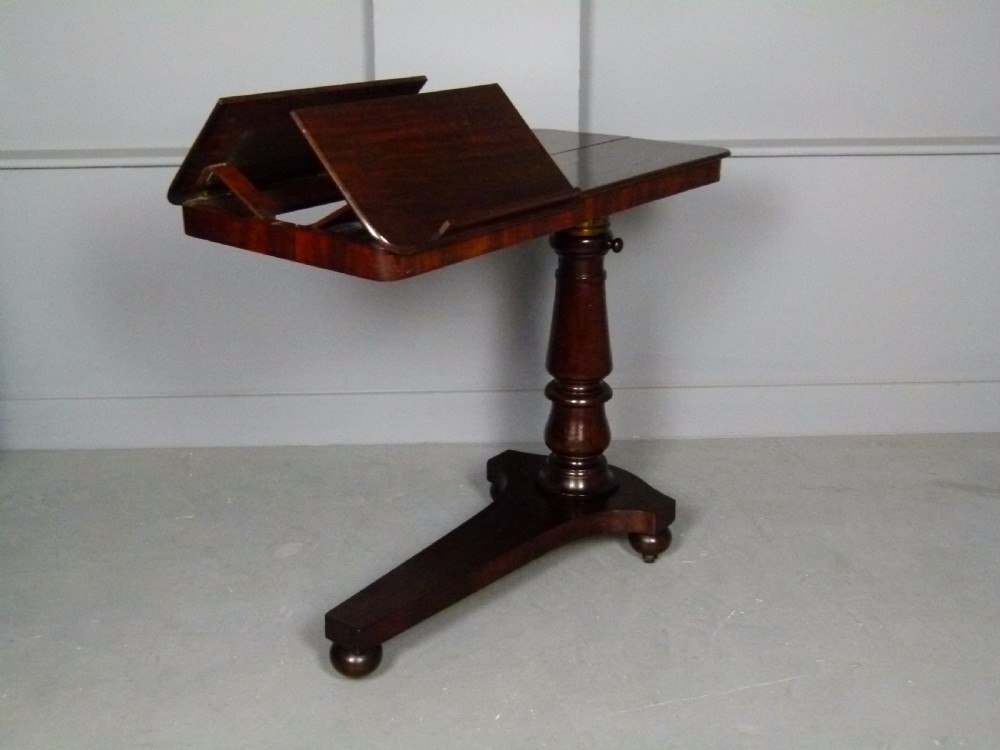 Victorian Mahogany Adjustable Double Reading Table Stand View II