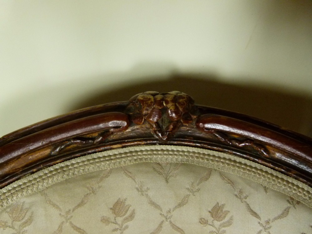 Pretty Pair Of French Louis XV Caned Chairs Original Paint View XI