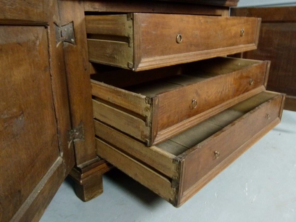 Rare 17th Century Jacobean Two Part Oak Chest Of Drawers View X