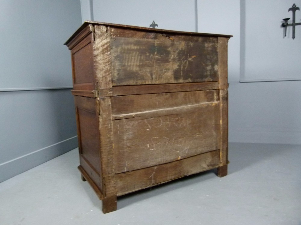 Rare 17th Century Jacobean Two Part Oak Chest Of Drawers View XIV