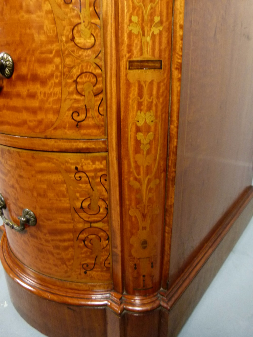 Stunning Edwardian Art Nouveau Satinwood Pedestal Desk View XXIV