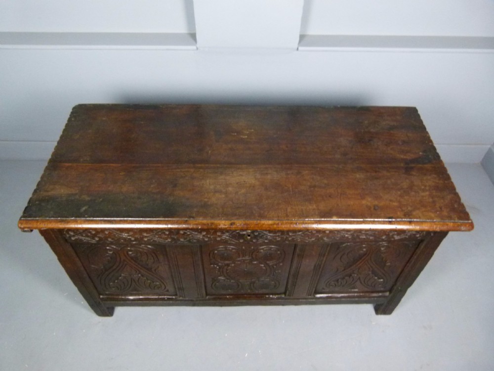 17th Century Carved Oak Coffer Chest View III