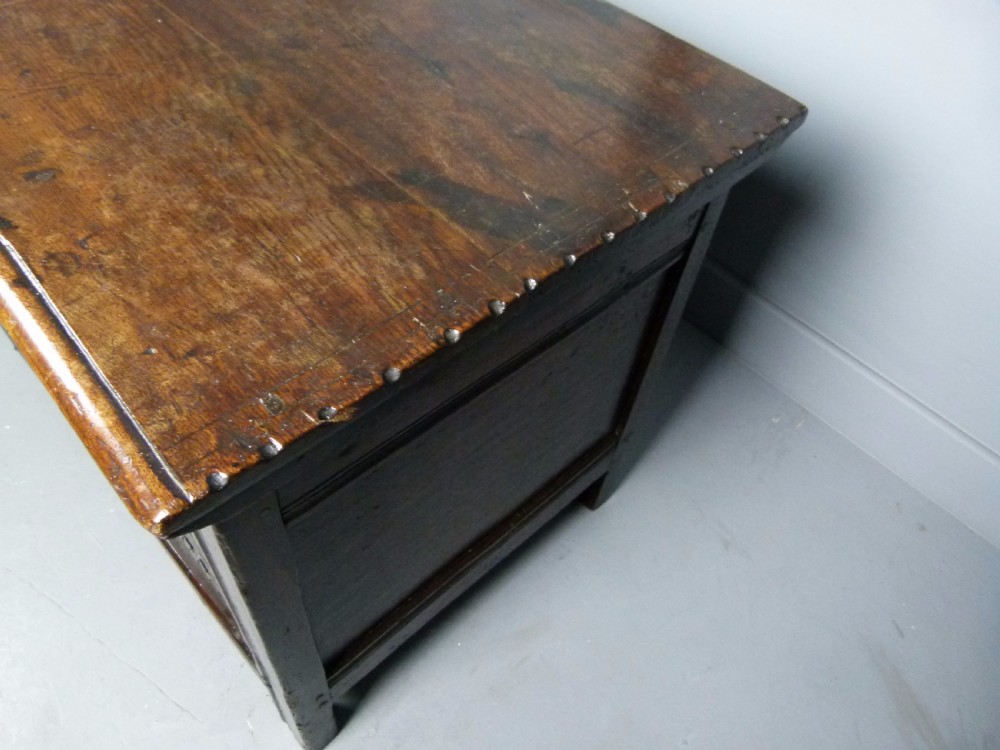 17th Century Carved Oak Coffer Chest View VI