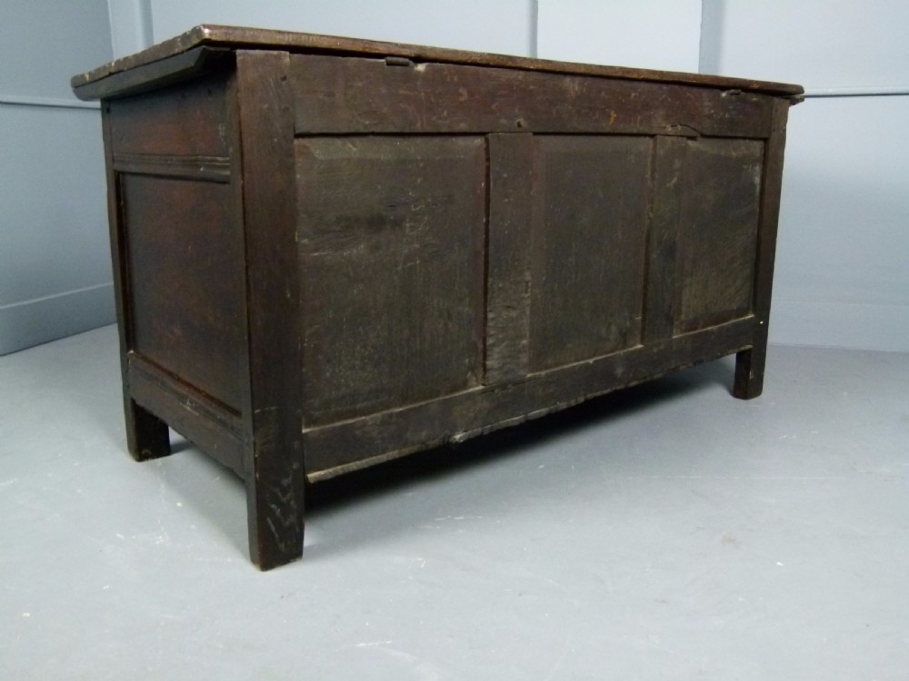 17th Century Carved Oak Coffer Chest View XII