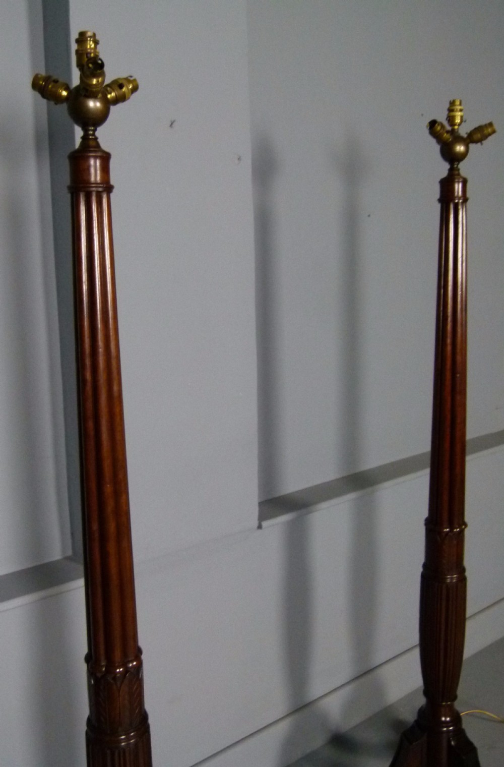 Elegant Pair Of Victorian Mahogany Standard Lamps View VI
