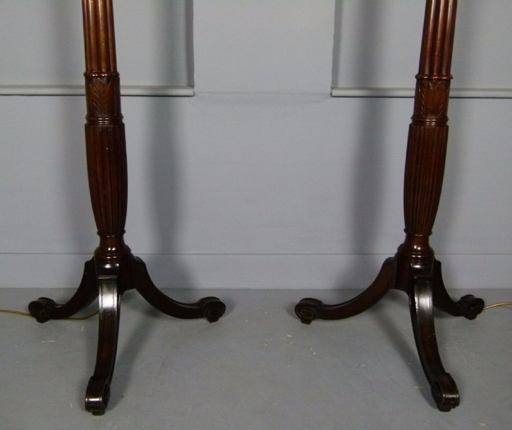 Elegant Pair Of Victorian Mahogany Standard Lamps View IX