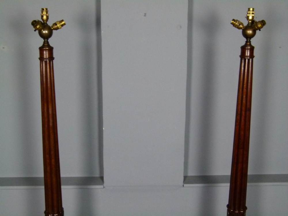 Elegant Pair Of Victorian Mahogany Standard Lamps View X