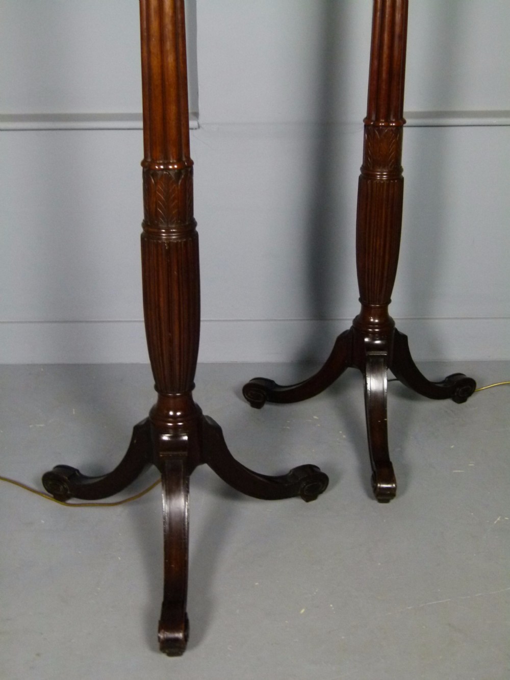 Elegant Pair Of Victorian Mahogany Standard Lamps View XII
