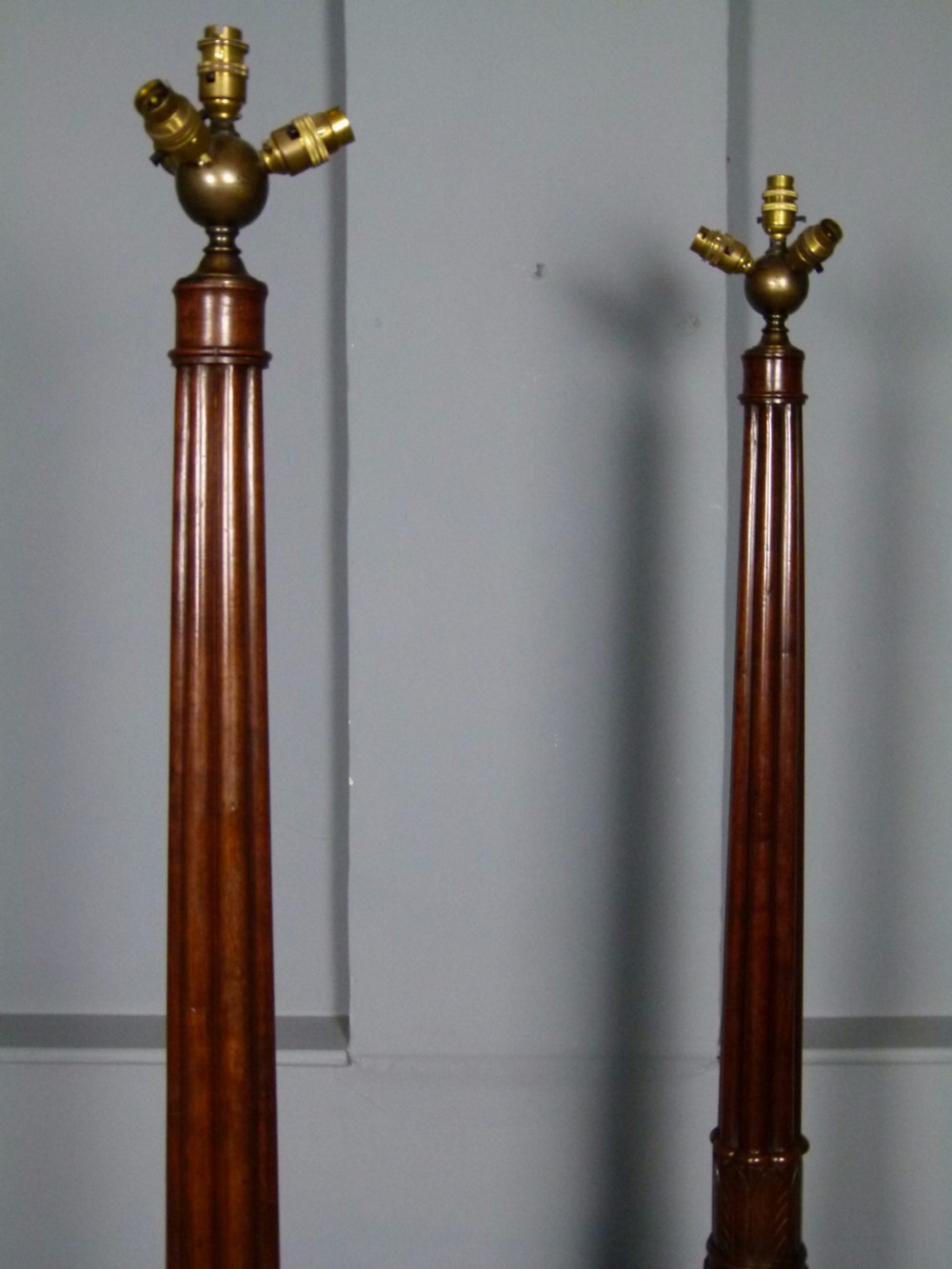Elegant Pair Of Victorian Mahogany Standard Lamps View XIII