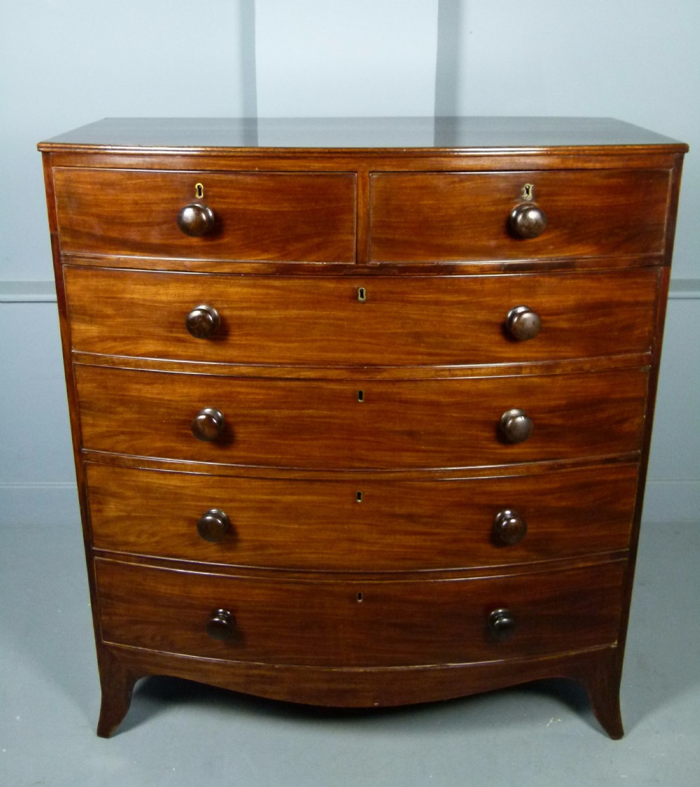 Early Victorian Mahogany Bow-Front Chest Of Drawers
