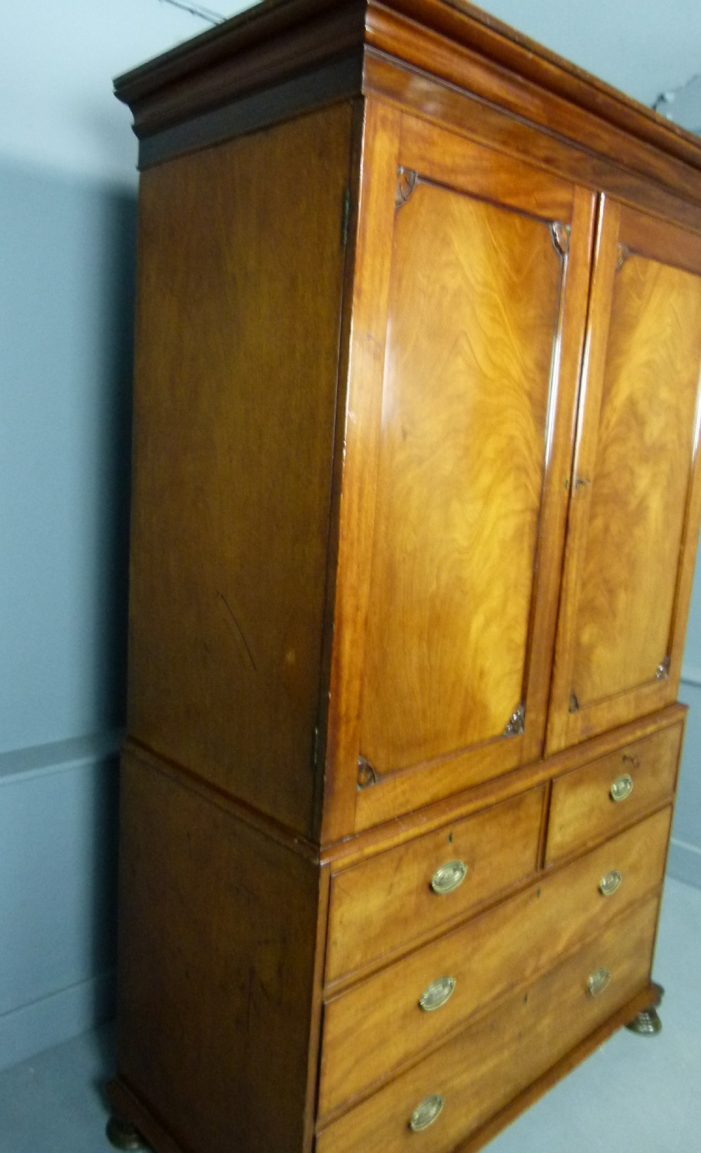 William IV Mahogany Linen-Press c1830 View XX