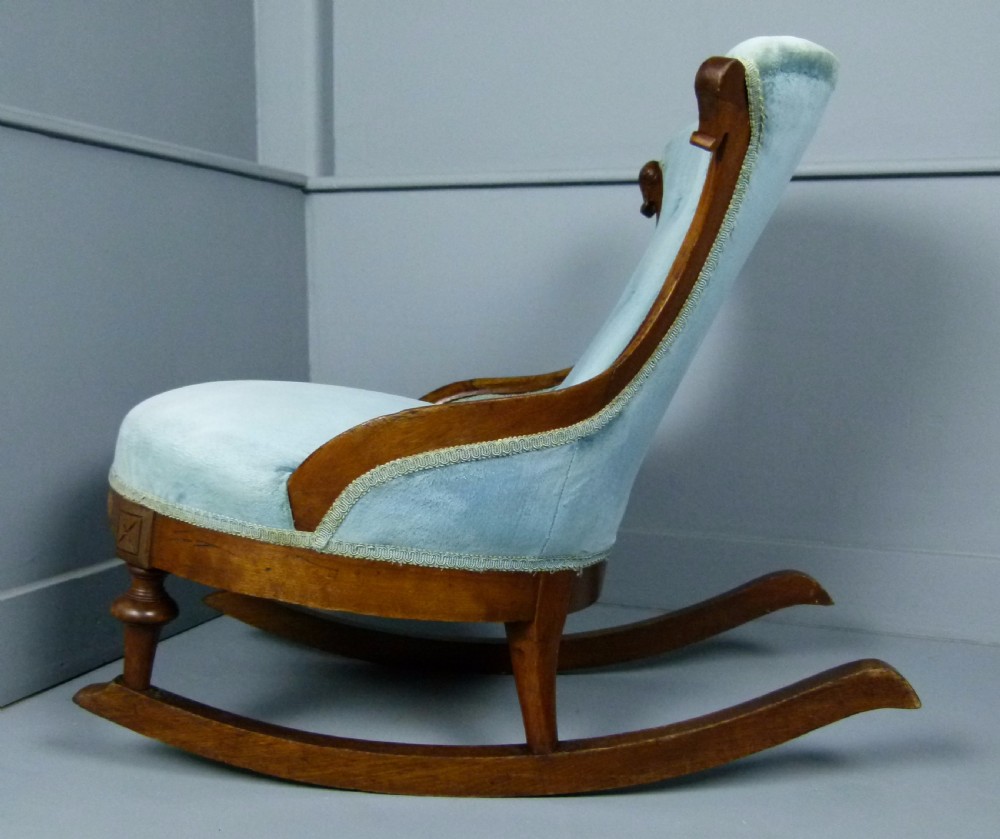 Unusual Victorian Button-Back Tub Rocking Chair View IV