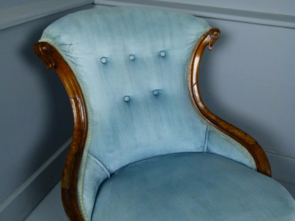 Unusual Victorian Button-Back Tub Rocking Chair View V