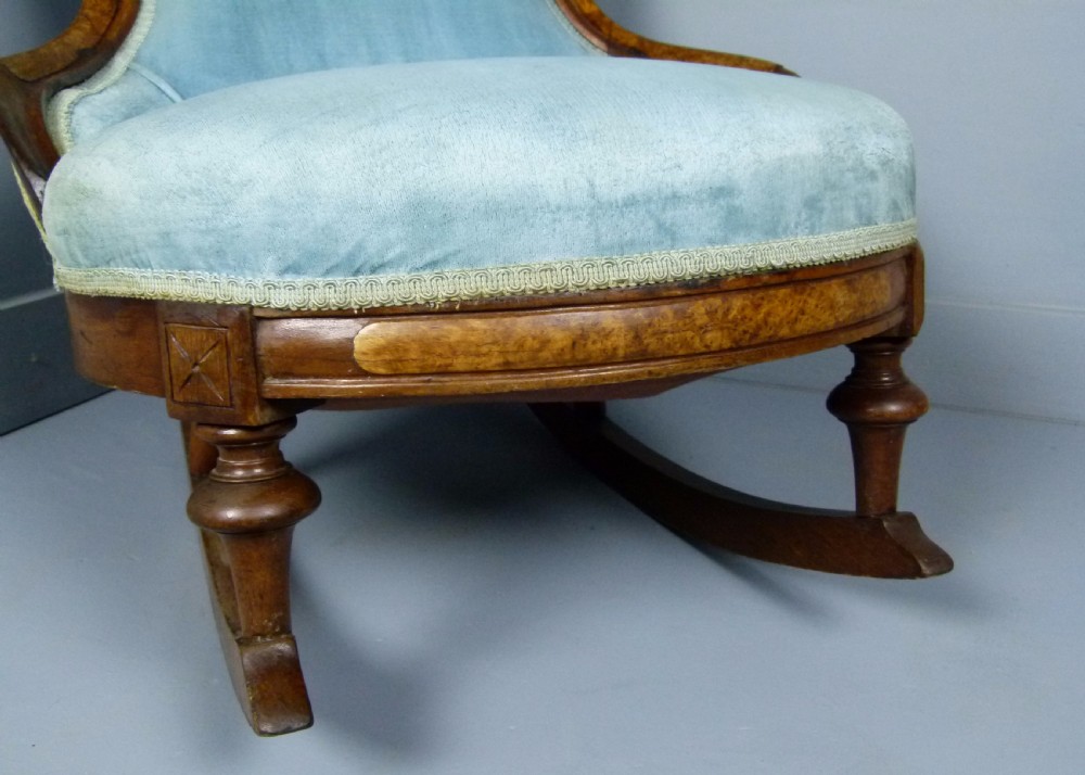 Unusual Victorian Button-Back Tub Rocking Chair View VI