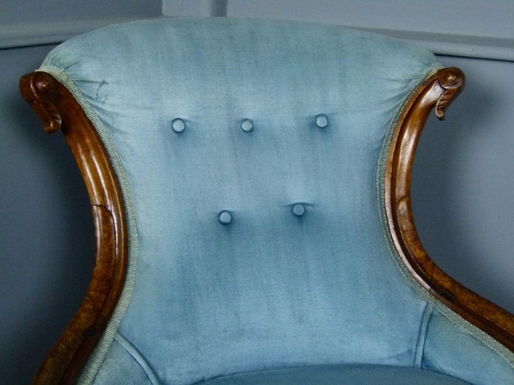 Unusual Victorian Button-Back Tub Rocking Chair View VIII
