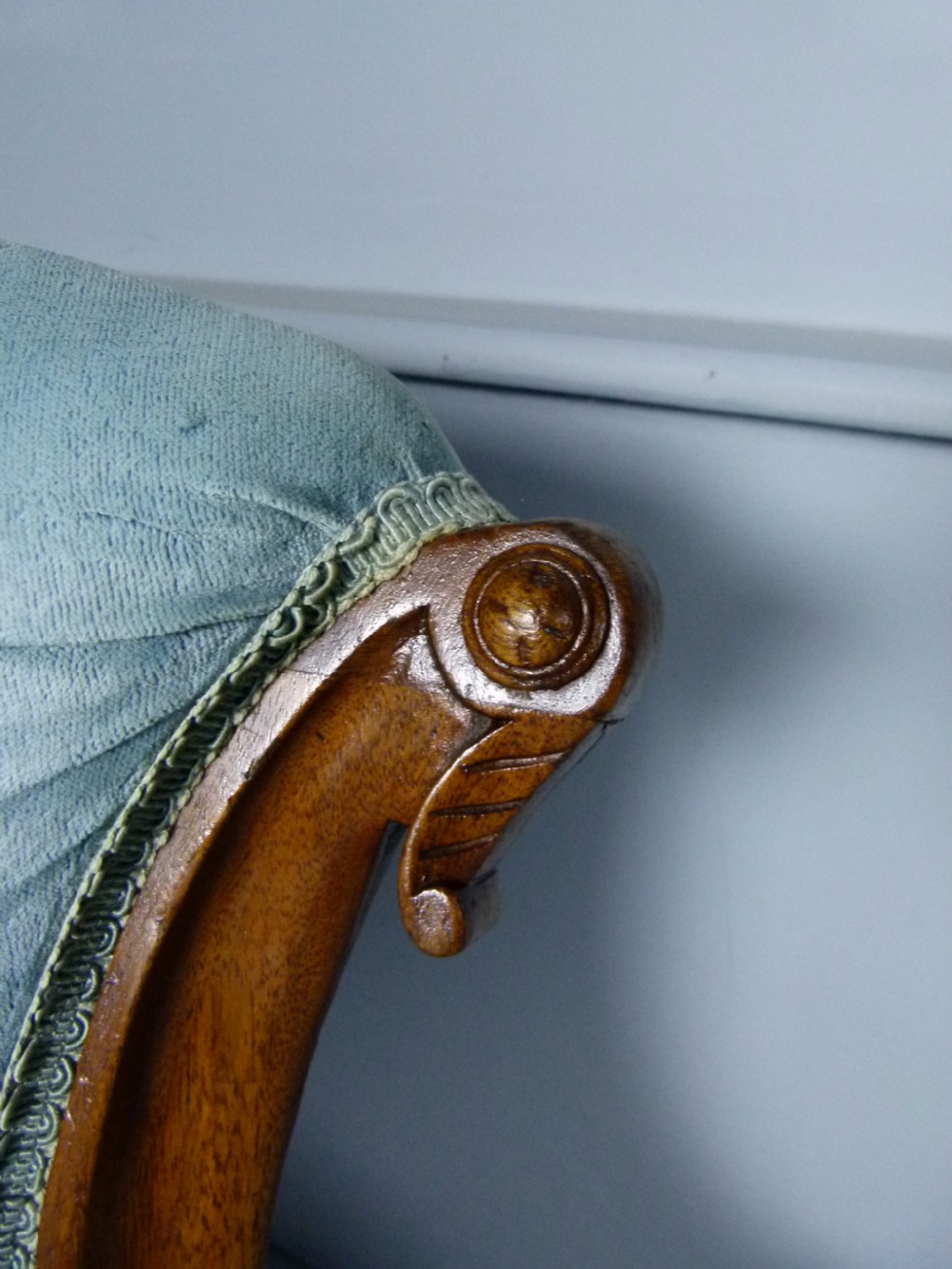 Unusual Victorian Button-Back Tub Rocking Chair View IX