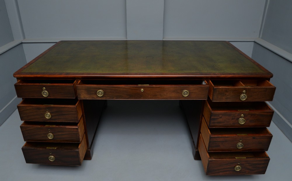 19th Century Mahogany Partners Desk View VI