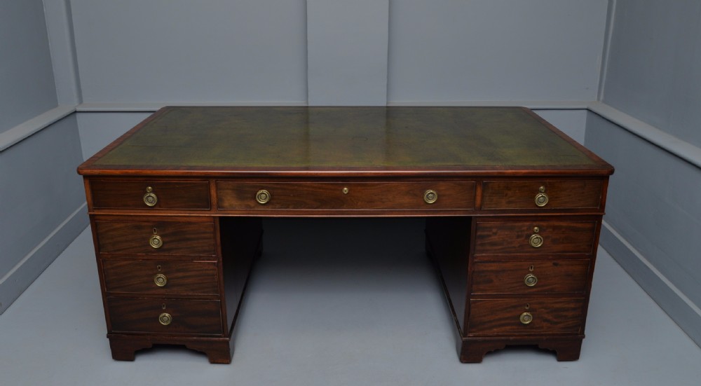 19th Century Mahogany Partners Desk View VII