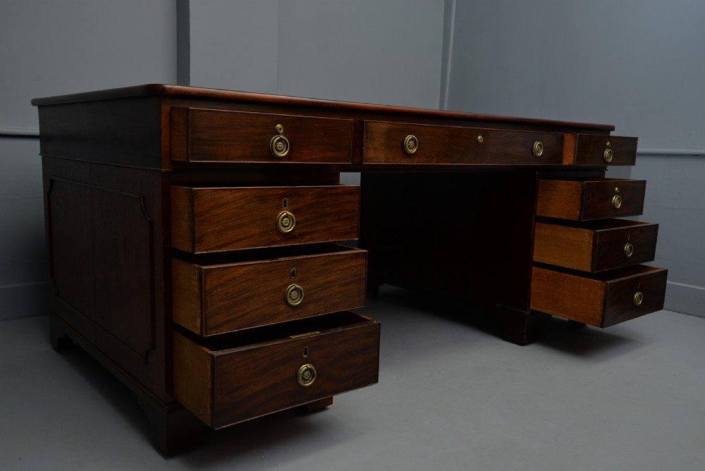 19th Century Mahogany Partners Desk View VIII