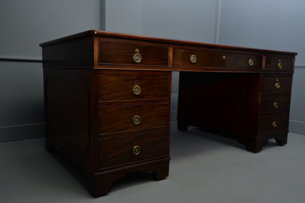 19th Century Mahogany Partners Desk View IX