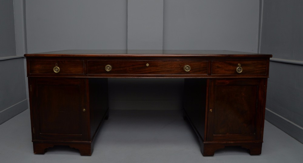 19th Century Mahogany Partners Desk View X