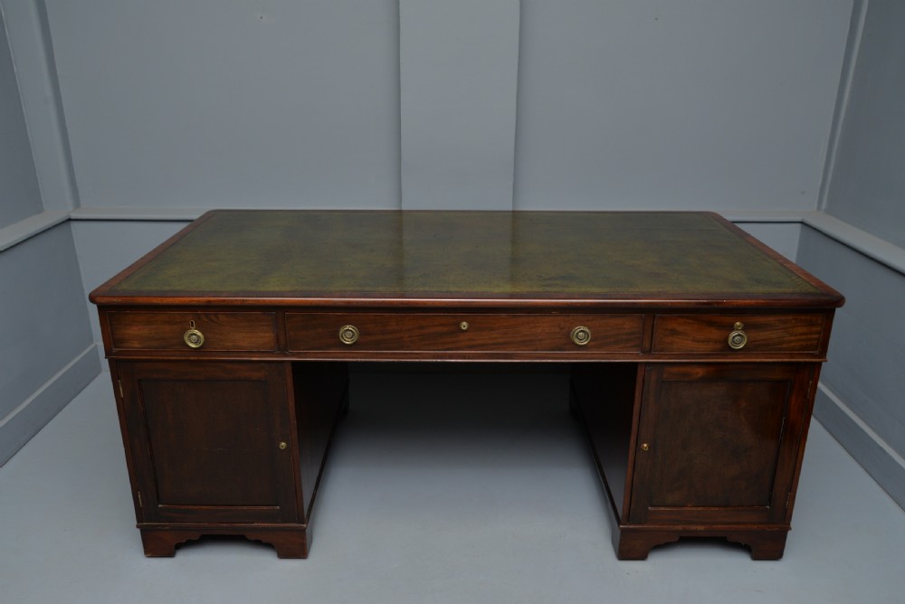 19th Century Mahogany Partners Desk View XI