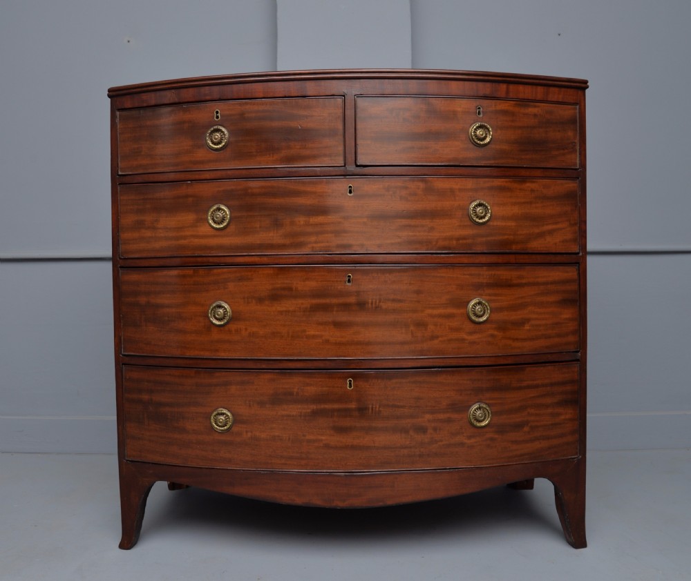 Georgian Mahogany Bow-Front Chest Of Drawers View VIII