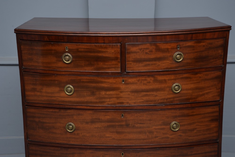 Georgian Mahogany Bow-Front Chest Of Drawers View IX