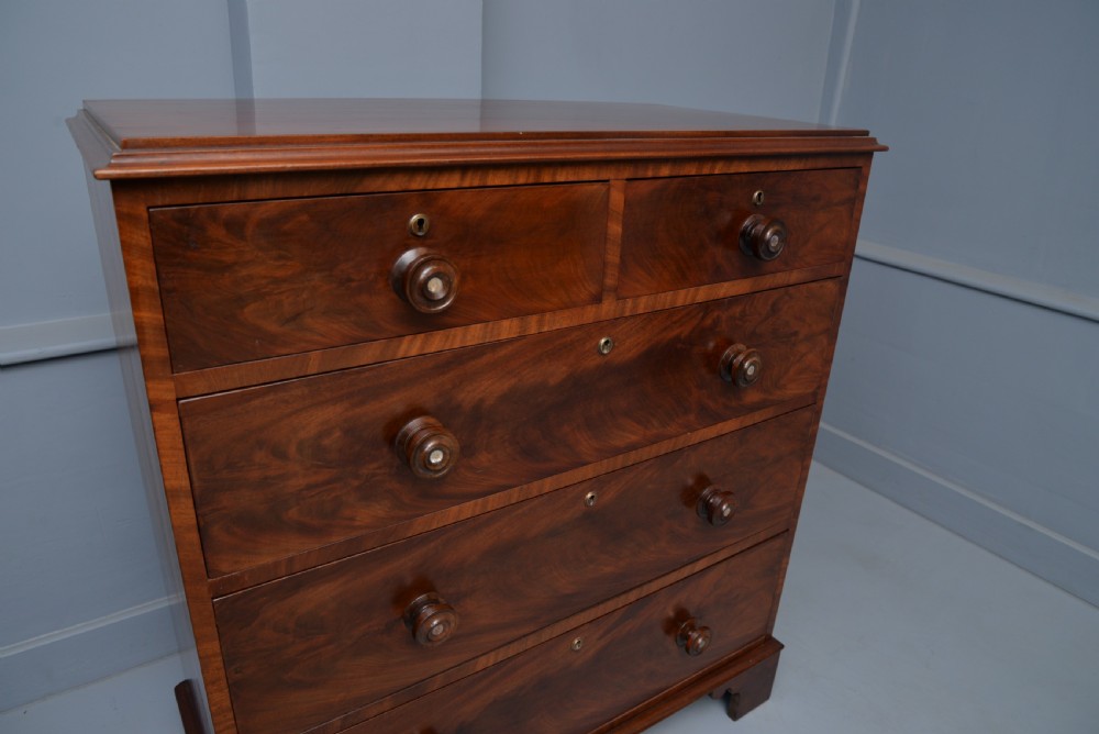 Victorian Figured Mahogany Chest Of Drawers View III