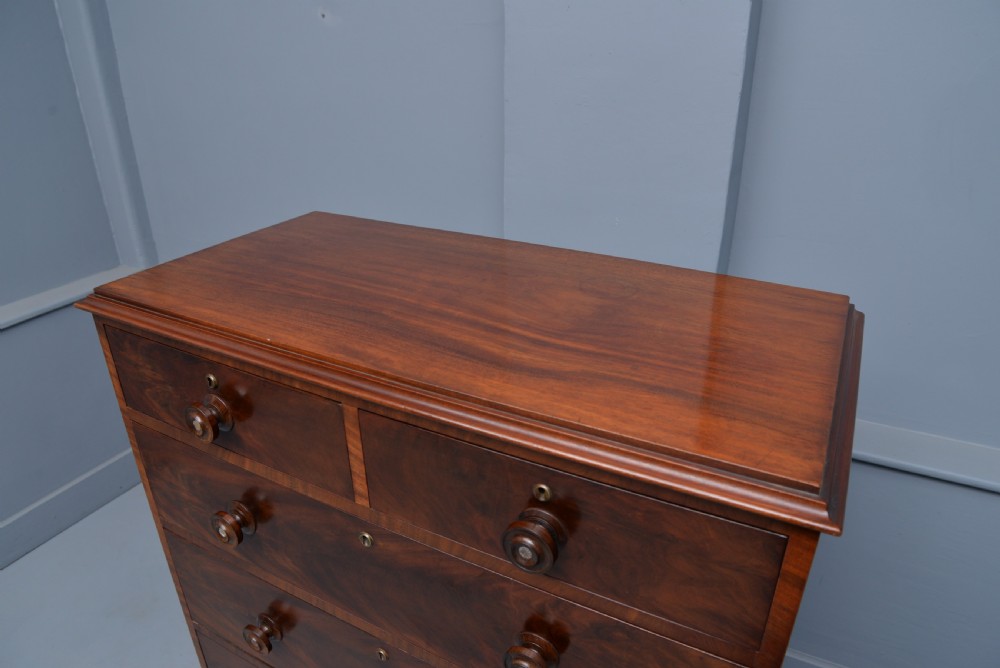 Victorian Figured Mahogany Chest Of Drawers View IV
