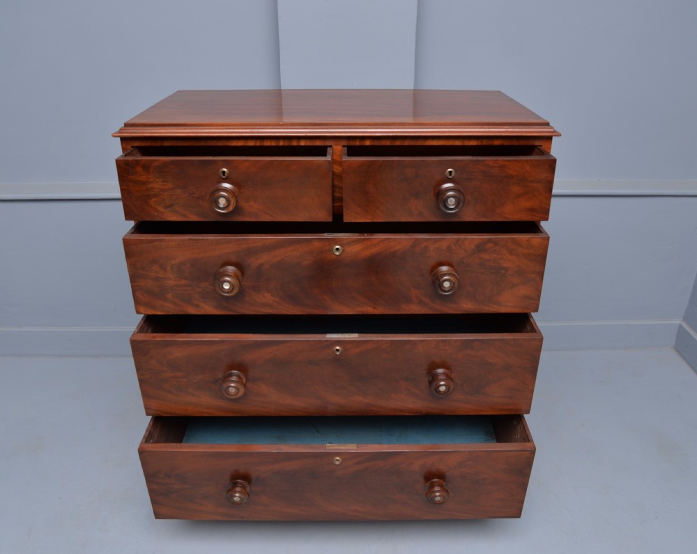 Victorian Figured Mahogany Chest Of Drawers View V