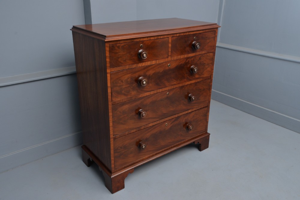 Victorian Figured Mahogany Chest Of Drawers View VI