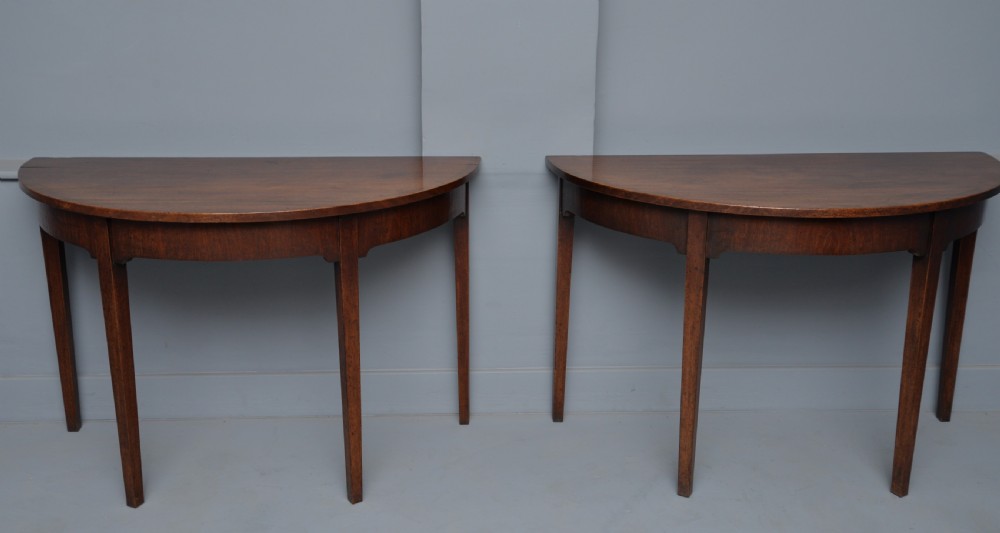 Pair Of Georgian Mahogany Demi-Lune Console Tables View III