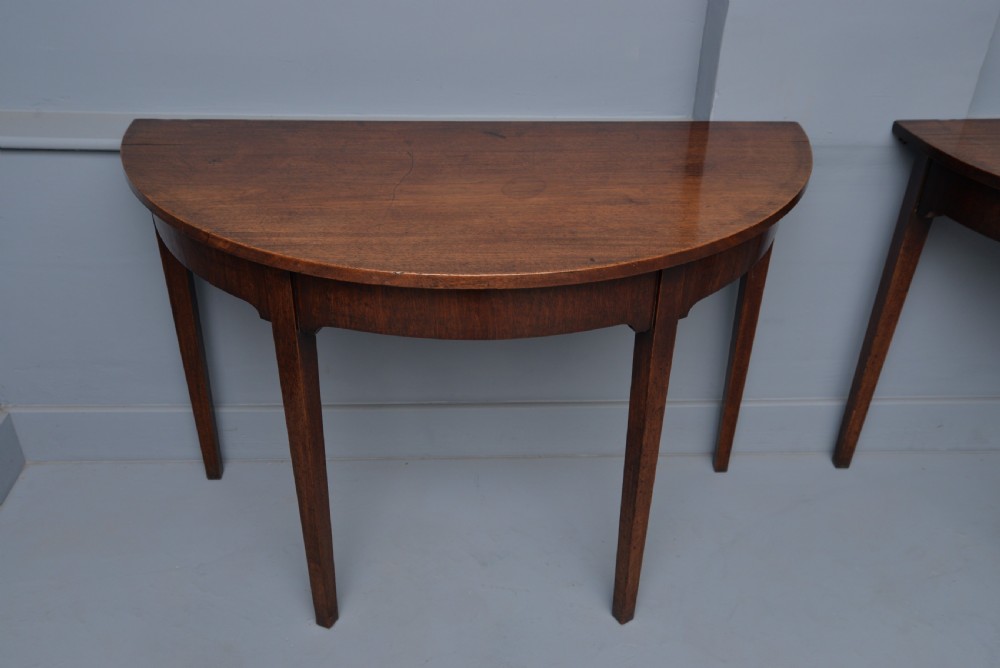 Pair Of Georgian Mahogany Demi-Lune Console Tables View V