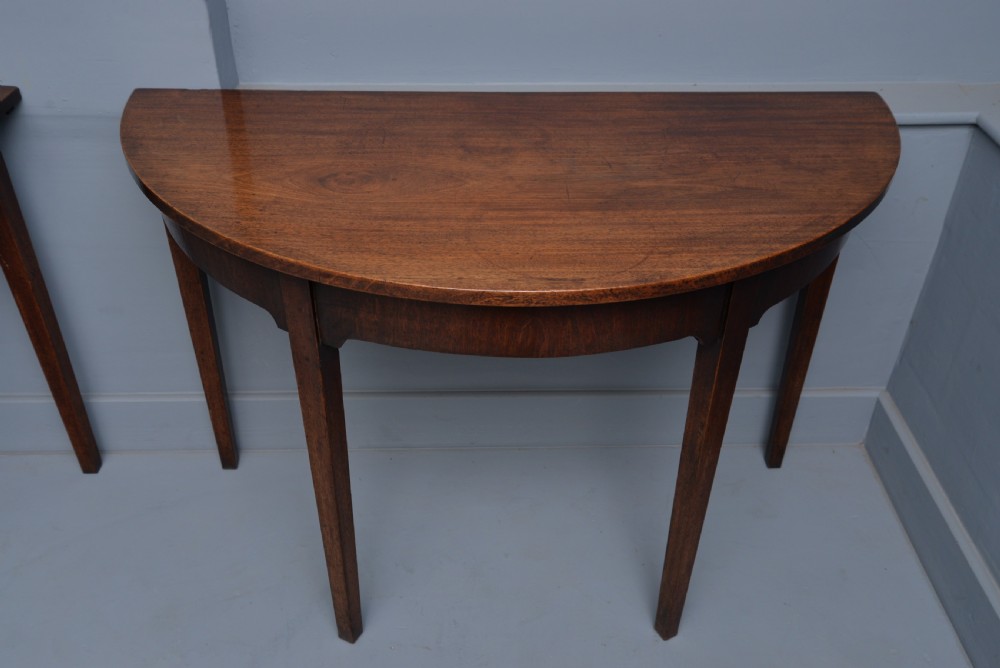 Pair Of Georgian Mahogany Demi-Lune Console Tables View VI
