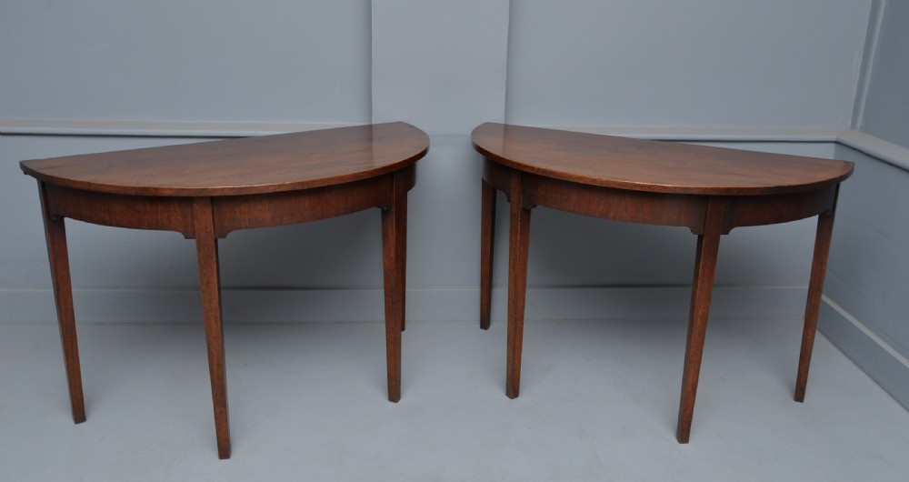 Pair Of Georgian Mahogany Demi-Lune Console Tables View VII
