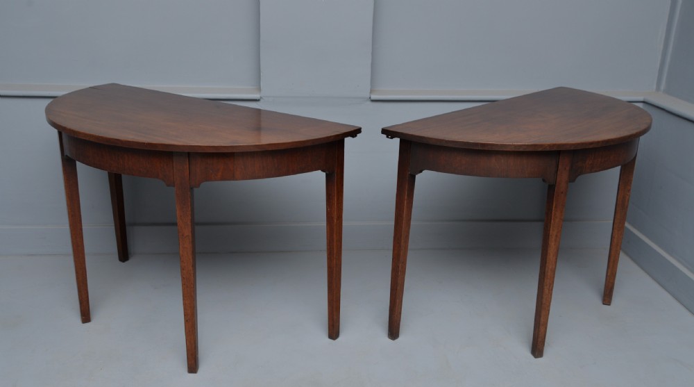 Pair Of Georgian Mahogany Demi-Lune Console Tables View VIII