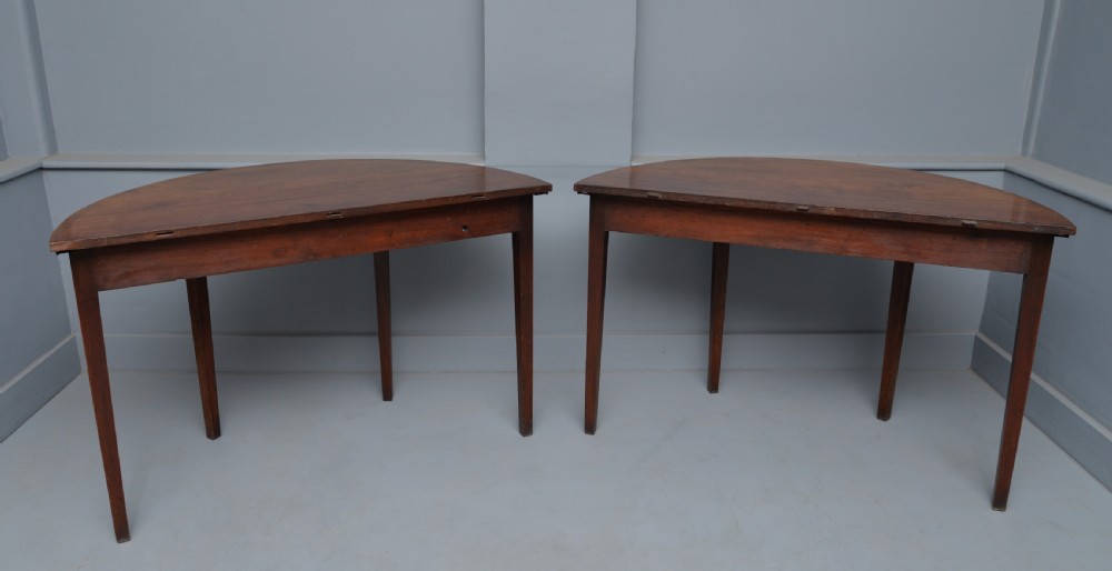Pair Of Georgian Mahogany Demi-Lune Console Tables View IX