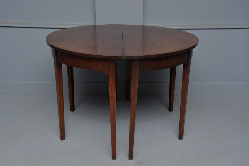 Pair Of Georgian Mahogany Demi-Lune Console Tables View X
