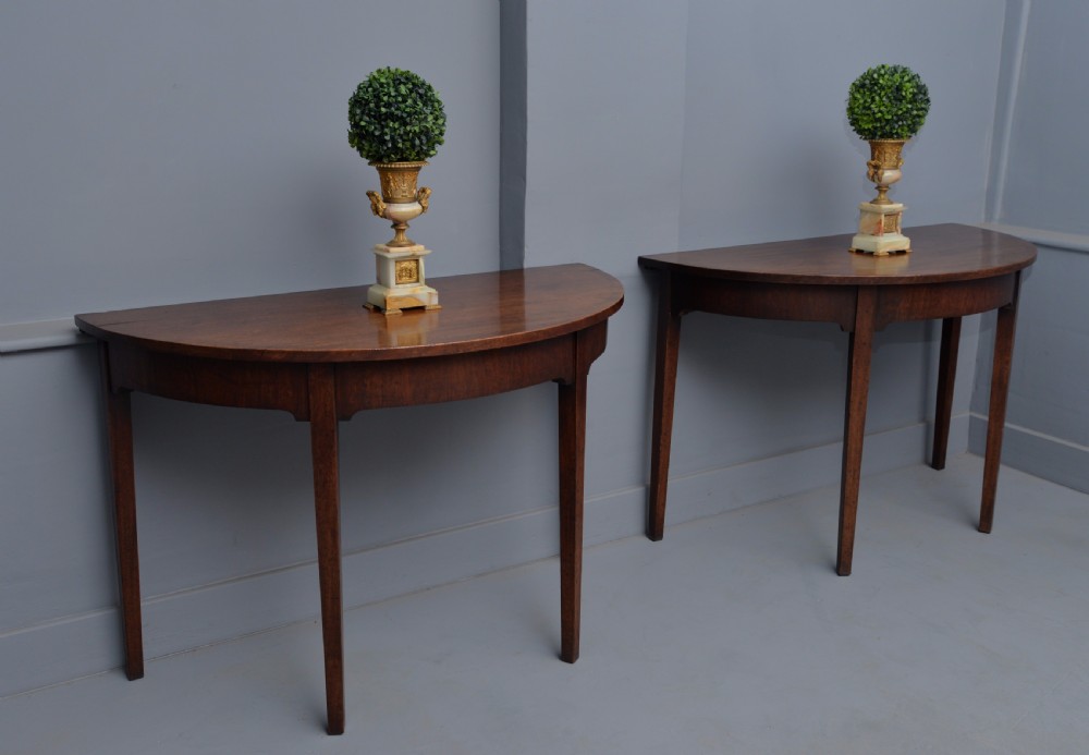 Pair Of Georgian Mahogany Demi-Lune Console Tables View XIII