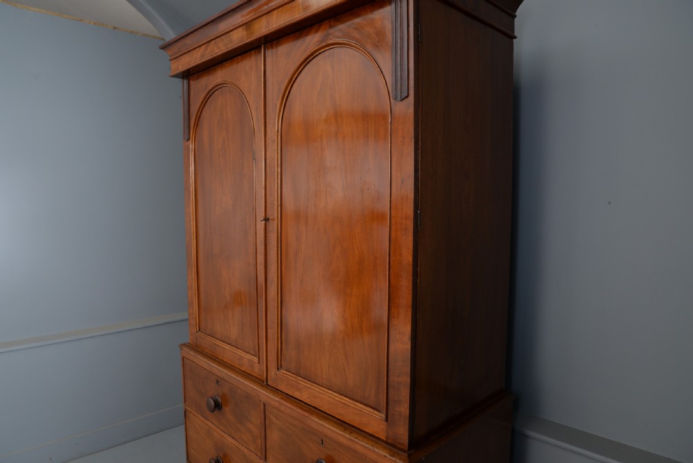 Elegant Early Victorian Mahogany Linen-Press View VII
