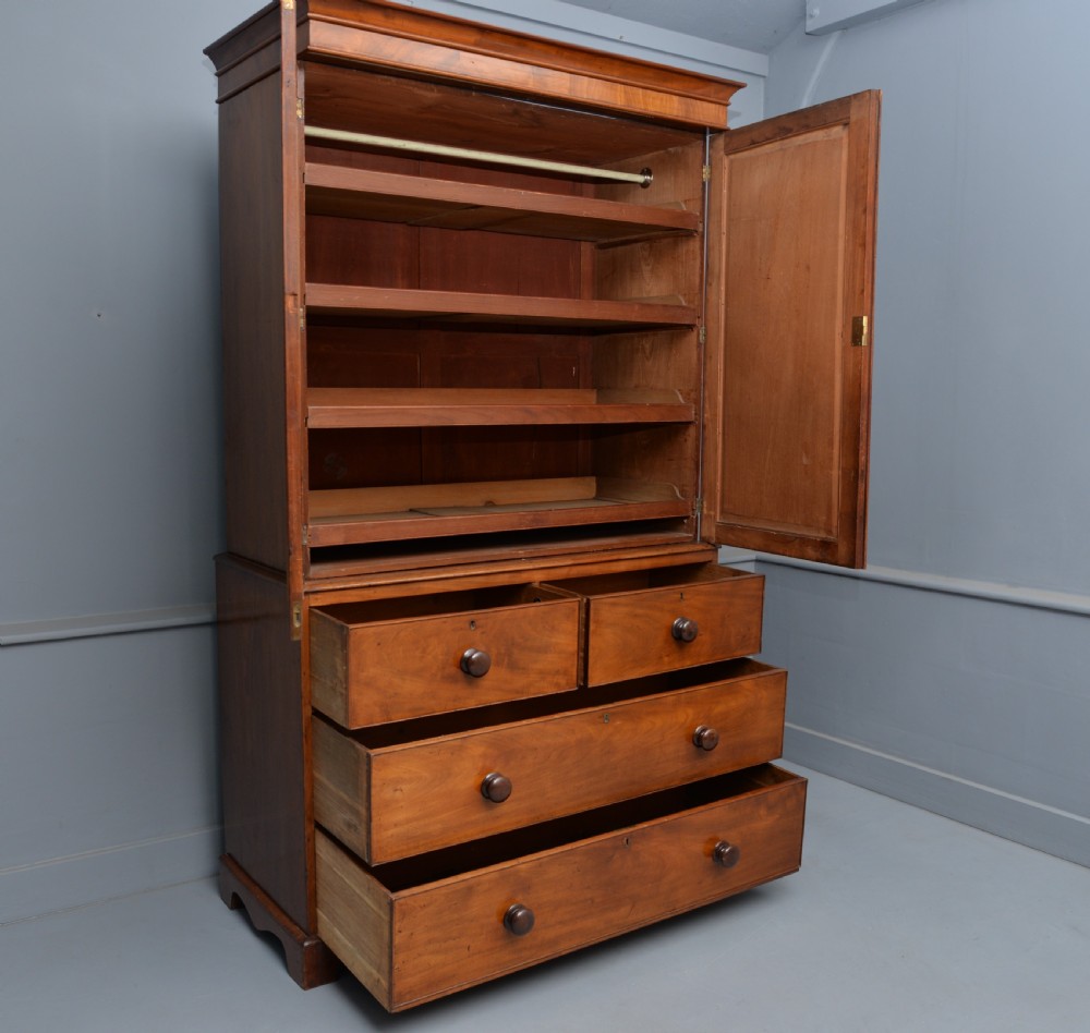 Elegant Early Victorian Mahogany Linen-Press View IX