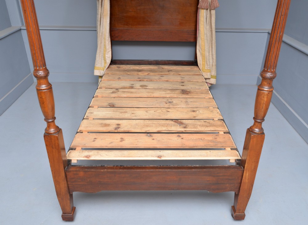 Rare Edwardian Mahogany Single Four-Poster Bed View V