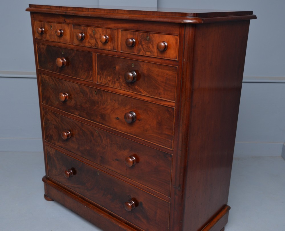 Large Handsome Victorian Mahogany Chest Of Drawers View XI