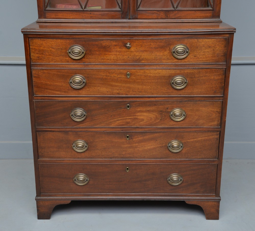 Quality George III Mahogany Bookcase Secretaire Desk View XV