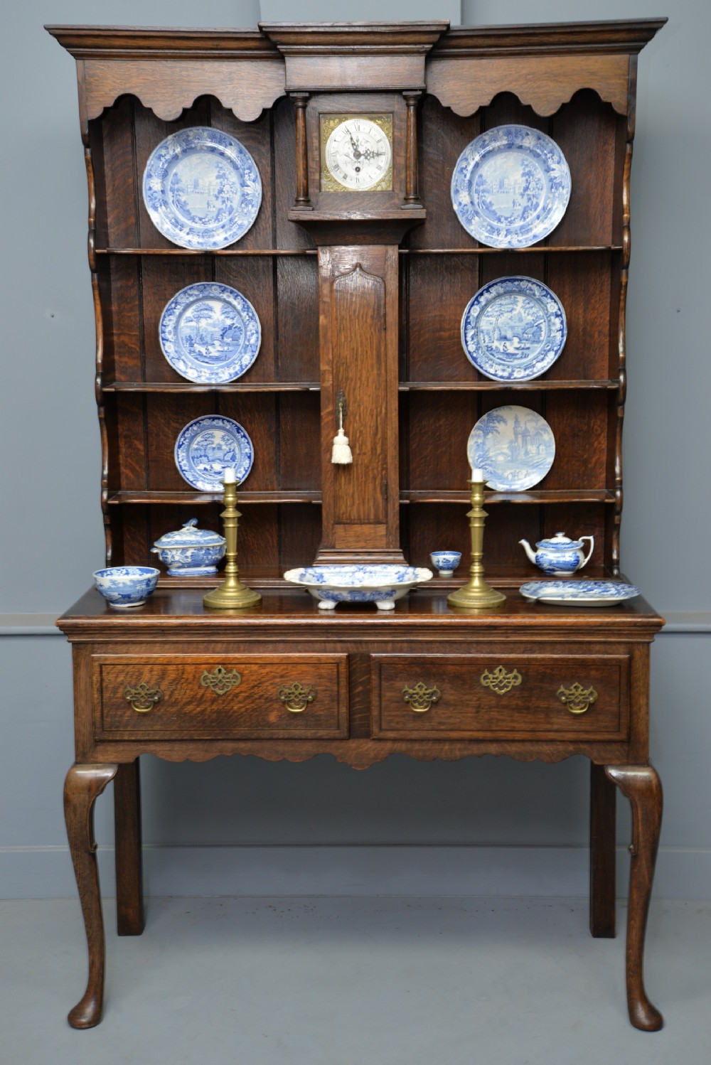 Delightful & Rare Victorian Oak Clock Dresser View II
