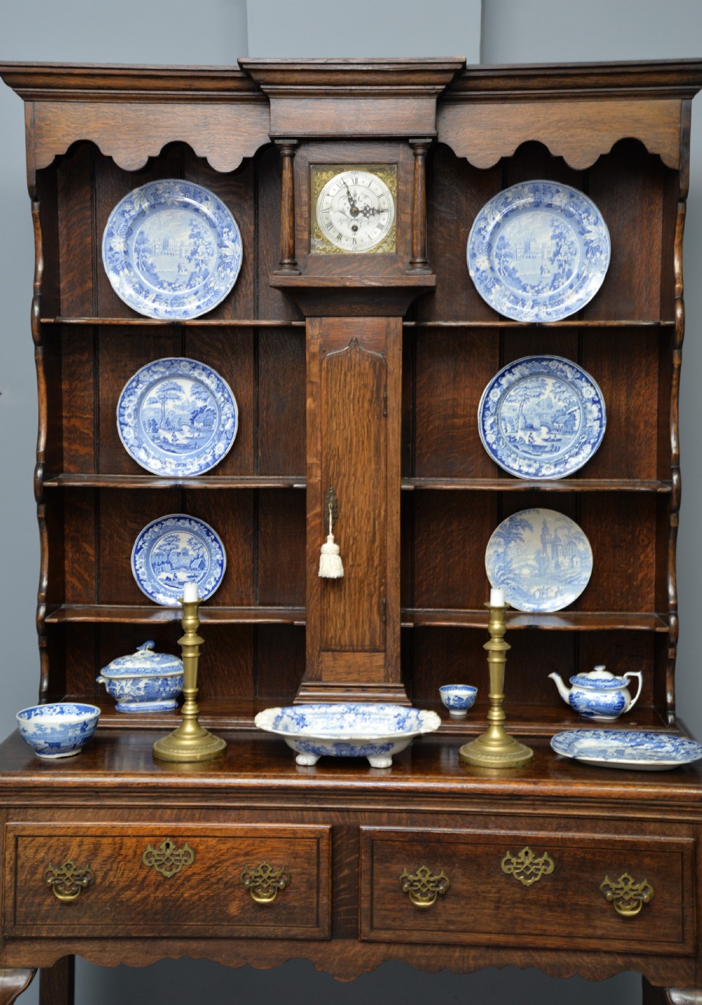 Delightful & Rare Victorian Oak Clock Dresser View IV